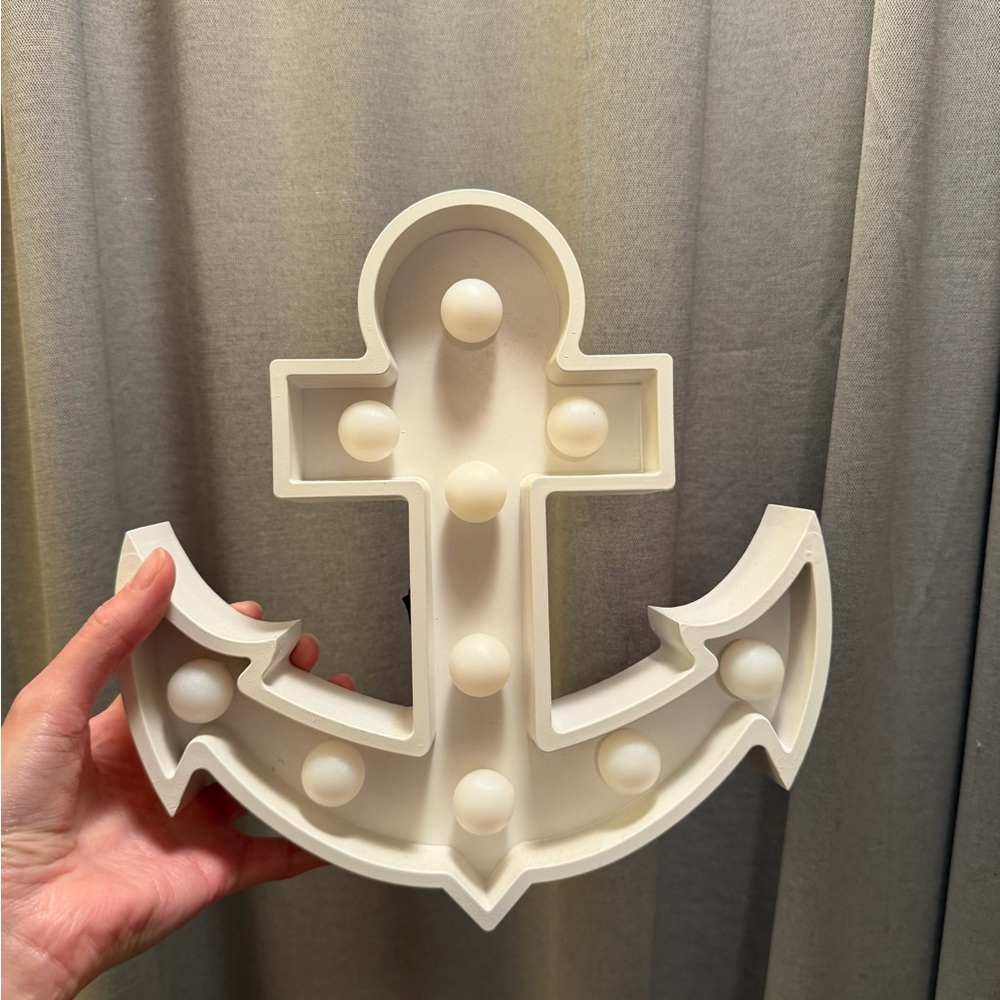 Nautical Anchor LED Wall Decor - White